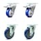 Service Caster 4 Inch Blue Polyurethane Wheel Swivel Top Plate Caster Total Lock Brakes, 2PK SCC-TTL20S414-PPUB-BLUE-2-S-2 - alternate 1